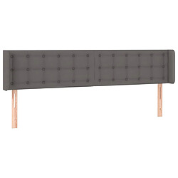 vidaXL Tête de lit avec oreilles Gris 203x16x78/88 cm Similicuir