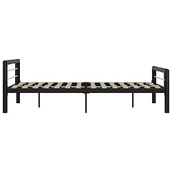 Avis vidaXL Cadre de lit sans matelas noir et blanc métal 160x200 cm