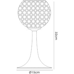 Avis Luminaire Center Lampe de Table Ava 2 Ampoules doré/cristal