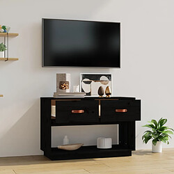 Avis Maison Chic Meuble TV scandinave - Banc TV pour salon Noir 90x40x60 cm Bois de pin massif -MN88530