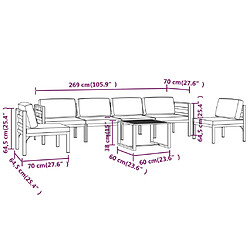 vidaXL Salon de jardin 7 pcs avec coussins Aluminium Anthracite pas cher