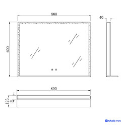 Acheter EMKE Miroir lumineux salle de bain 80x60cm avec étagère en verre, Miroir LED avec Interrupteur Tactile, Anti-buée, Miroir avec éclairage Lumière Blanche Froide