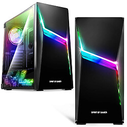 Spirit Of Gamers Boitier PC gamer CLONE 4 A-RGB EDITION 60 modes , compatible carte mère ATX, mATX, ITX, jusqu'à 4 baies