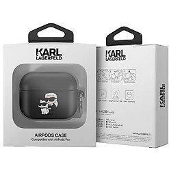 Karl Lagerfeld Coque pour AirPods Pro Antichoc Souple avec Anneau Noir pas cher