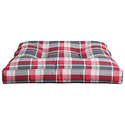 Acheter vidaXL Coussin de palette motif à carreaux rouge 80x80x12 cm tissu