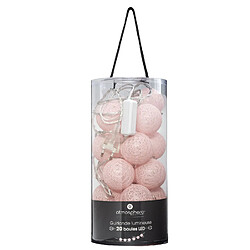 Avis Atmosphera, Createur D'Interieur Guirlande sur secteur LED 20 boules - Rose clair