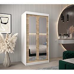 Abiks Meble Armoire PROMO T3 À Portes Coulissantes 200/100/62 2 Portes (Blanc/Sonoma)