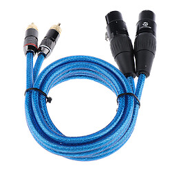 2 XLR femelle à 2 RCA mâle câble audio HIFI pour amplificateur mélangeur 1m pas cher