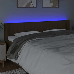 Avis Maison Chic Tête de lit moderne à LED lumineuse pour chambre - Décoration de lit Marron foncé 163x16x78/88 cm Tissu -MN53778