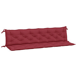 vidaXL Coussins de banc de jardin lot de 2 rouge bordeaux tissu Oxford