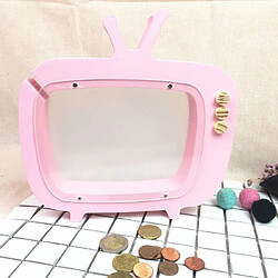 Wewoo Réservoir de rangement de télévision en bois Affichage de la chambre des enfants Accessoires de photographie Jouets Rose