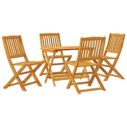 vidaXL Ensemble à manger de jardin pliable 5 pcs bois massif d’acacia