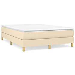 Maison Chic Lit Adulte - Lit simple Lit à sommier tapissier avec matelas moelleux - Meuble de Chambre - Crème 140x200 cm Tissu -MN11410