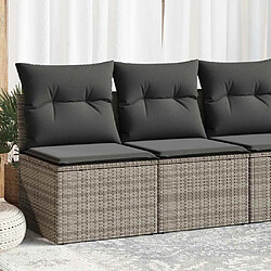 vidaXL Salon de jardin 2 pcs avec coussins gris résine tressée acacia