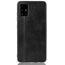 Wewoo Coque Pour Galaxy A51 antichoc couture peau de vache motif PC + PU + TPU Case noir