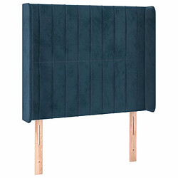 Maison Chic Tête de lit scandinave avec oreilles,meuble de chambre Bleu foncé 103x16x118/128 cm Velours -MN55956