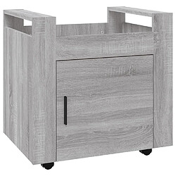 vidaXL Chariot de bureau Sonoma gris 60x45x60 cm Bois d'ingénierie