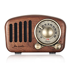 Universal Vintage Bois FMSD MP3 Radio Bluetooth 5.0 Haut-parleur Vintage Portable Radio avec Old Shape Classic Style Puissant Bass Enhancement | Radio(brun)