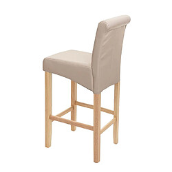 Avis Mendler Tabouret de bar HWC-C33, chaise de bar tabouret de comptoir, bois ~ crème, pieds légers, simili cuir