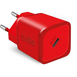 Sbs Chargeur secteur GaN PD 20W USB C, rouge