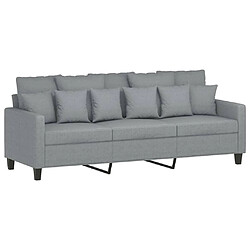 vidaXL Canapé à 3 places Gris clair 180 cm Tissu