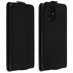 Avizar Étui Samsung Galaxy A71 Effet Lisse Clapet Vertical Porte-carte Noir