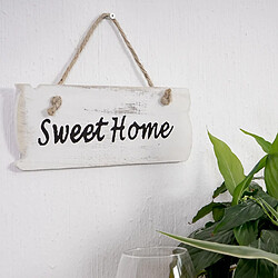 Avis Mendler Planche murale Sweet Home, planche décorative, panneau style shabby, vintage, 10x25x1cm, blanc