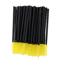 Acheter 50pcs silicone extension cils brosses mascara baguettes applicateurs de maquillage jaune