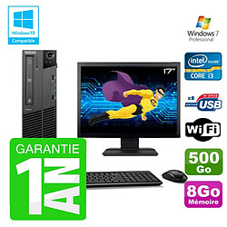 PC Lenovo M91p SFF Intel I3-2120 8Go Disque 500Go Graveur Wifi W7 Ecran 17" - Occasion