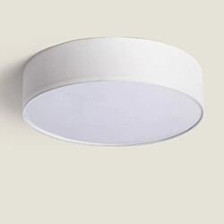 Ledkia Plafonnier Rond Tissus Ranje Ø500 mm Blanc