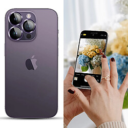 Avizar Film Caméra iPhone 14 Pro et 14 Pro Max Dureté 9H Contour Métal Violet pas cher