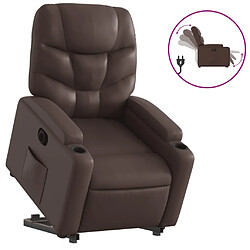 vidaXL Fauteuil inclinable électrique marron similicuir