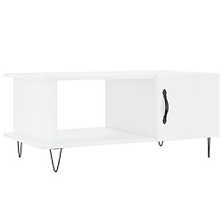 vidaXL Table basse Blanc brillant 90x50x40 cm Bois d'ingénierie