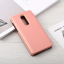 Wewoo Coque Étui en cuir incassable pour banderoles incurvées Streamer pour One Plus 6T, avec support et fonction veille / réveil (or rose)