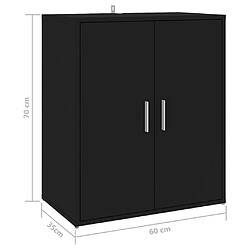 vidaXL Armoire à chaussures Noir 60x35x70 cm Bois d’ingénierie pas cher