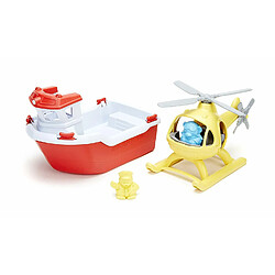 Acheter Green Toys Bateau de Sauvetage et l'Hélicoptère Jouet avec Mini Figurines