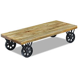 vidaXL Table basse bois de manguier 120x60x30 cm