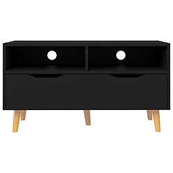 Maison Chic Meuble TV scandinave - Banc TV pour salon noir 90x40x48,5 cm bois d'ingénierie -MN48419 pas cher