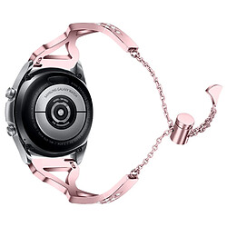 Bracelet en métal forme évidée, décor strass, rose pour votre Samsung Gear S3 Classic/S3 Frontier