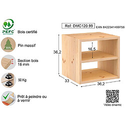 Avis Astigarraga Cube de rangement en pin massif Dinamic Tablette intermédiaire.