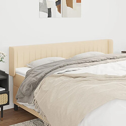 Maison Chic Tête de lit moderne avec oreilles pour chambre - Décoration de lit Crème 203x16x78/88 cm Tissu -MN34946