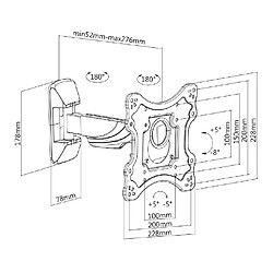 Support mural inclinable/orientable pour écran 23 à 42 - h2342-2a - MB GEROA