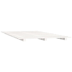 Avis vidaXL Cadre de lit sans matelas blanc 135x190 cm bois de pin massif