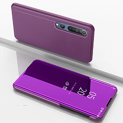 Coque en TPU + PU voir la surface du miroir de la fenêtre avec support violet pour votre Xiaomi Mi 10/Mi 10 Pro