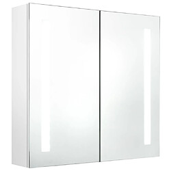 vidaXL Armoire de salle de bain à miroir LED Blanc brillant 62x14x60cm