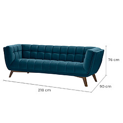 Rendez Vous Deco Canapé Mona 3 places en velours bleu foncé