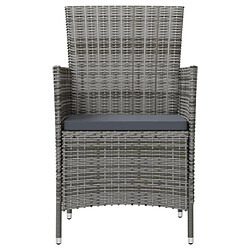 Avis Maison Chic Lot de 4 Chaises de jardin,Fauteuil d'extérieur avec coussins Résine tressée Gris -MN16720