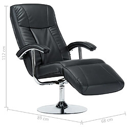 vidaXL Fauteuil TV noir similicuir pas cher