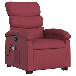 Avis Maison Chic Fauteuil Relax pour salon, Fauteuil inclinable de massage électrique Rouge bordeaux Tissu -GKD57635