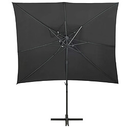 ComfortXL Parasol Déporté à Double Toit Anthracite 250x250 Cm